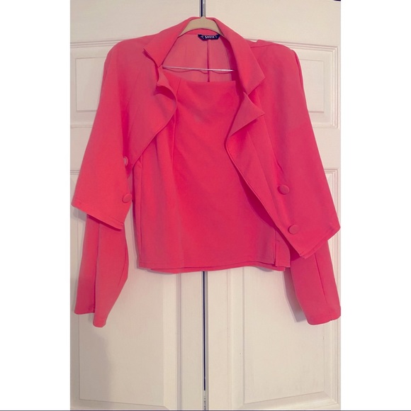 Double Breasted Blazer with M-Slit skirt - Picture 3 of 4